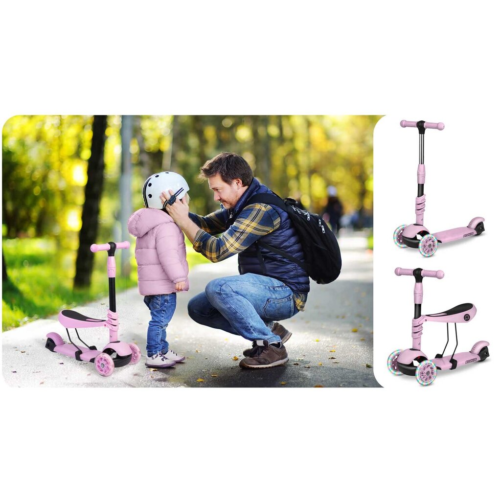 Ricokids Cubi kolmerattaline roller, roosa цена и информация | Tõukerattad | kaup24.ee