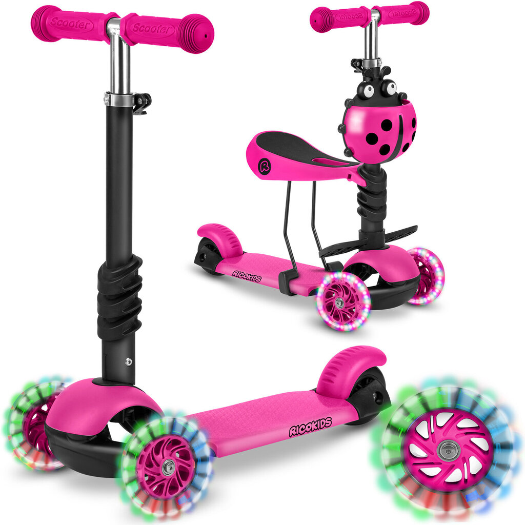 Ricokids Buggy kolmerattaline roller, roosa цена и информация | Tõukerattad | kaup24.ee