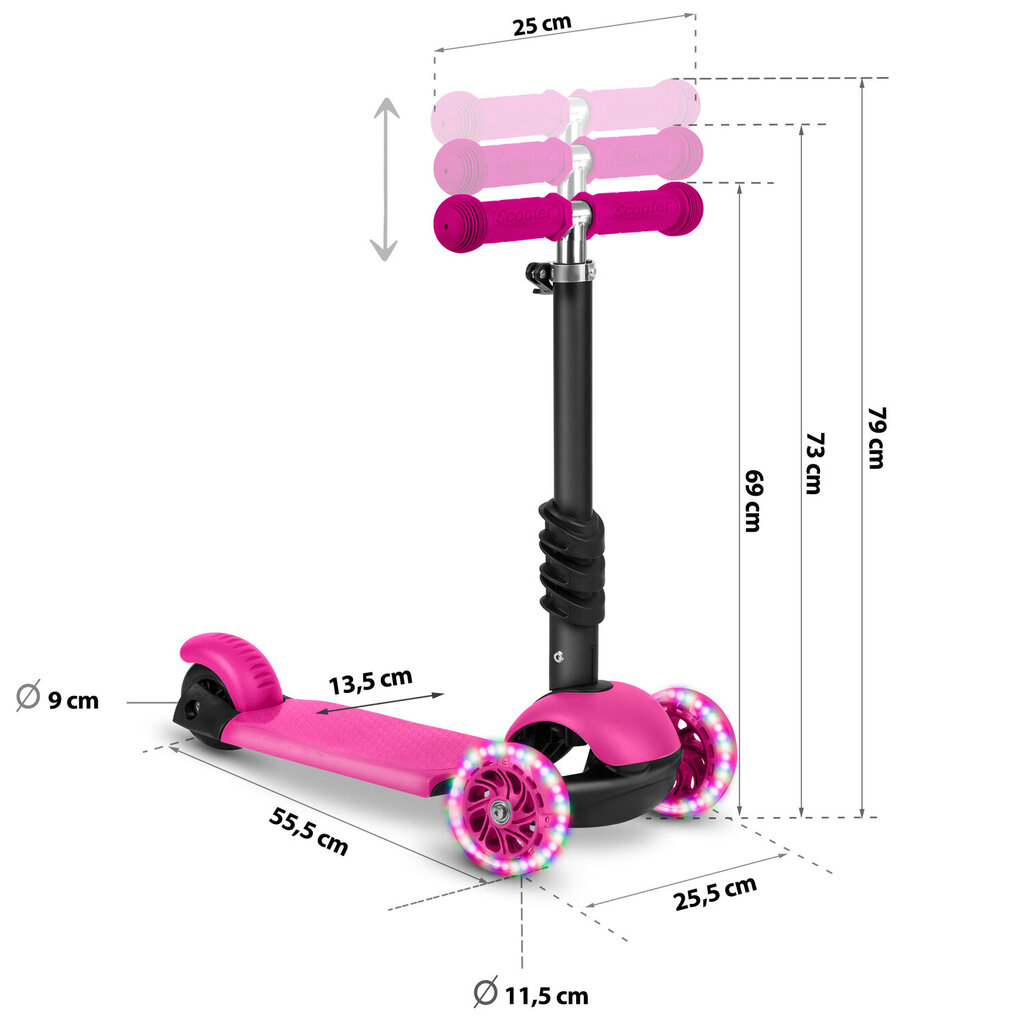 Ricokids Buggy kolmerattaline roller, roosa цена и информация | Tõukerattad | kaup24.ee