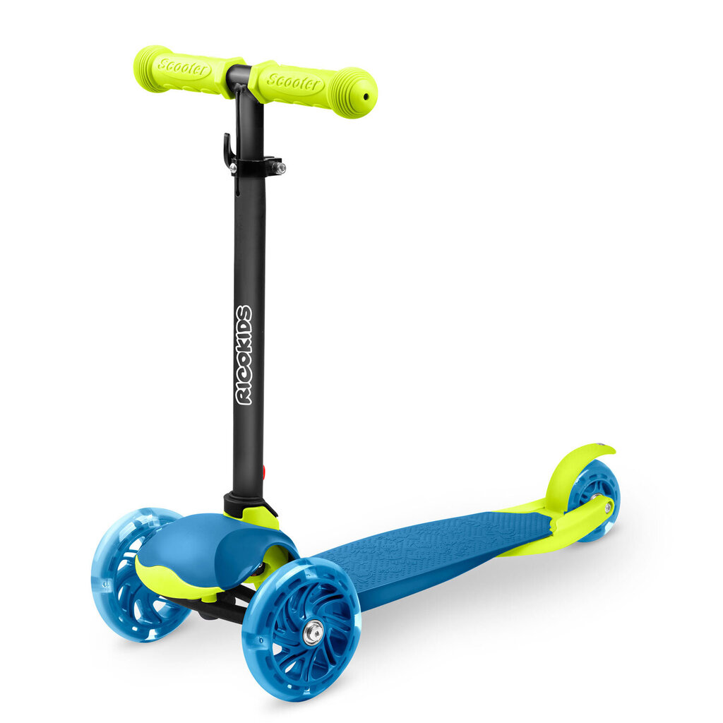 Ricokids Loco kolmerattaline roller, sinine ja roheline hind ja info | Tõukerattad | kaup24.ee