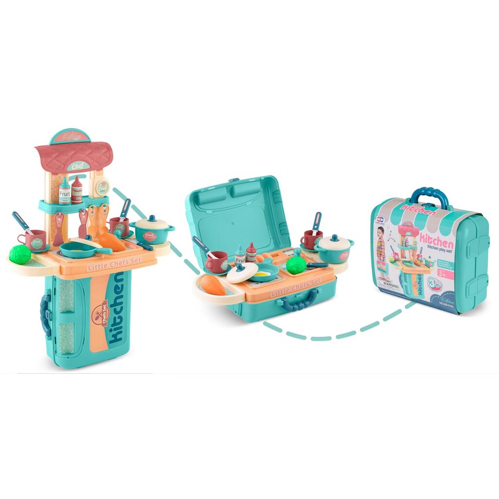 Laste köök koos kohvriga, mündi värvi hind ja info | Tüdrukute mänguasjad | kaup24.ee