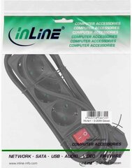 Pikendusjuhe InLine 3 pistikut, 3 m, must hind ja info | Pikendusjuhtmed, kaablid | kaup24.ee