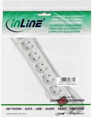 Pikendusjuhe InLine 6 pistikut, 1.5 m, valge цена и информация | Удлинители | kaup24.ee