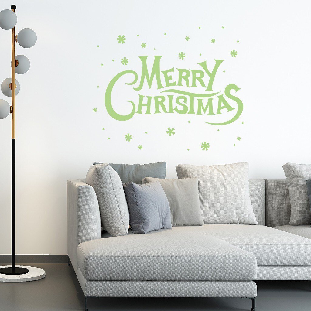 Pimedas helendavad seinakleebised, kiri "Merry Christmas", 33x27 cm цена и информация | Seinakleebised | kaup24.ee