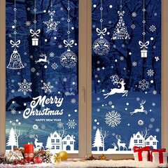 Vinüülkleebised aknale jõulude ja aastavahetuse teemal, valge värv, 30x20 cm, 6 tk hind ja info | Seinakleebised | kaup24.ee
