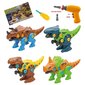 Dinosauruse konstruktor, elektrilise kruvikeerajaga, 4 tk цена и информация | Poiste mänguasjad | kaup24.ee