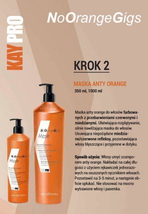 Mask värvitud juustele KayPro NonOrangeGigs, 1000 ml hind ja info | Maskid, õlid, seerumid | kaup24.ee