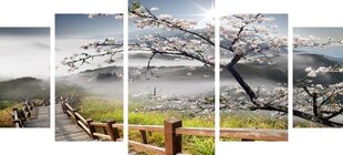 Репродукция из пяти частей Сакуры цена и информация | Картины, живопись | kaup24.ee