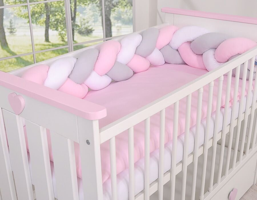 Punutud kaitse turvahällile My Sweet Baby valge-hall-roosa цена и информация | Laste ohutustarvikud | kaup24.ee