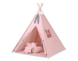 Tipi telk lastele vaibaga Bobono, roosa цена и информация | Детские игровые домики | kaup24.ee