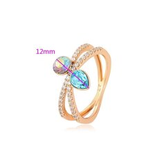 Позолоченное кольцо с кристаллами Сваровски. цена и информация | Кольца | kaup24.ee