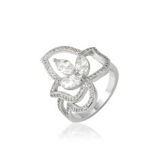 Эффектное позолоченное кольцо со сверкающими цирконами. цена и информация | Кольцо | kaup24.ee