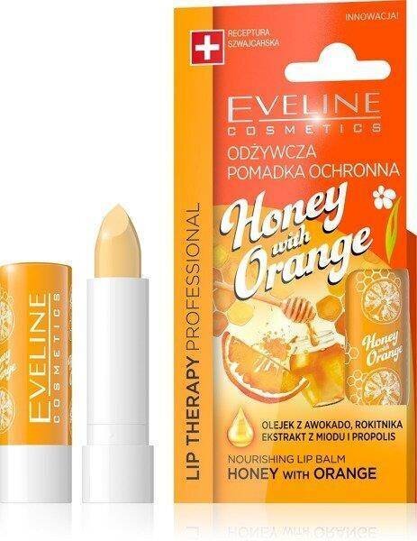 Huulepalsam Eveline Honey & Orange, 4,8 g hind ja info | Huulepulgad, -läiked, -palsamid, vaseliin | kaup24.ee