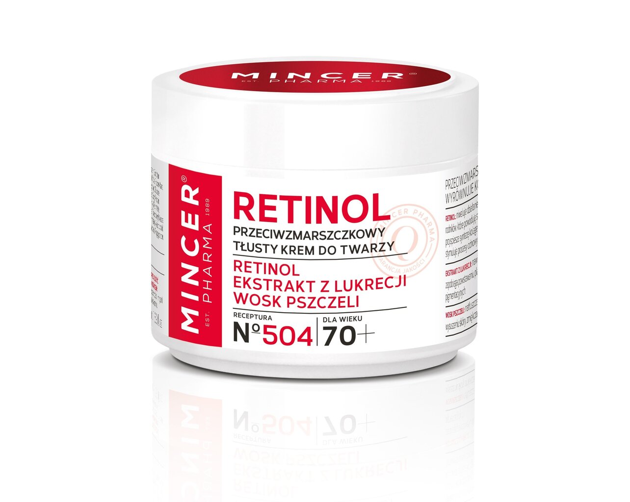 Kortsudevastane näokreem Mincer Pharma Retinol 70+ 504 50 ml цена и информация | Näokreemid | kaup24.ee