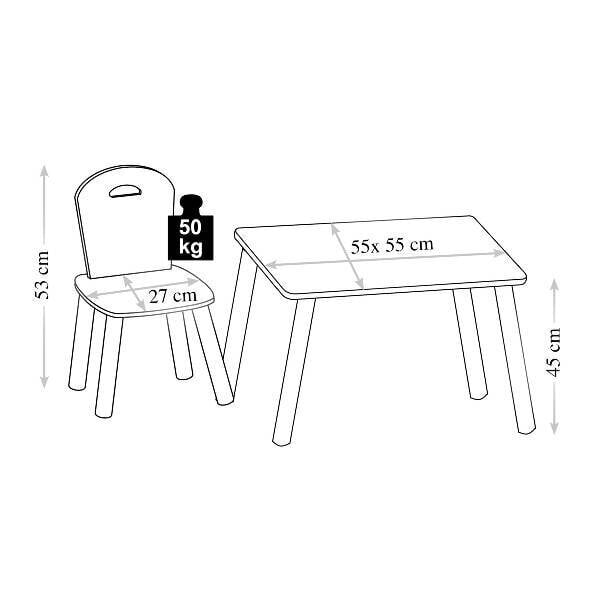 Laste laud + 2 tooli, Kesper hind ja info | Laste lauad ja toolid | kaup24.ee