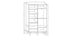 Kapp Sven 2D3S, tumepruun/valge hind ja info | Riiulid | kaup24.ee