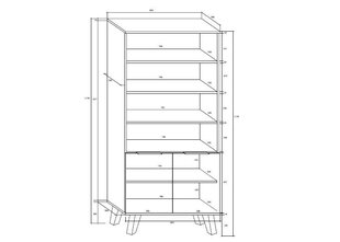 Riiul Sven 2D, pruun/valge hind ja info | Riiulid | kaup24.ee