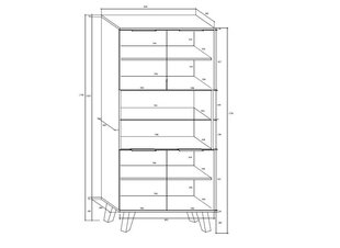 Riiul Sven 4D, must/valge hind ja info | Riiulid | kaup24.ee