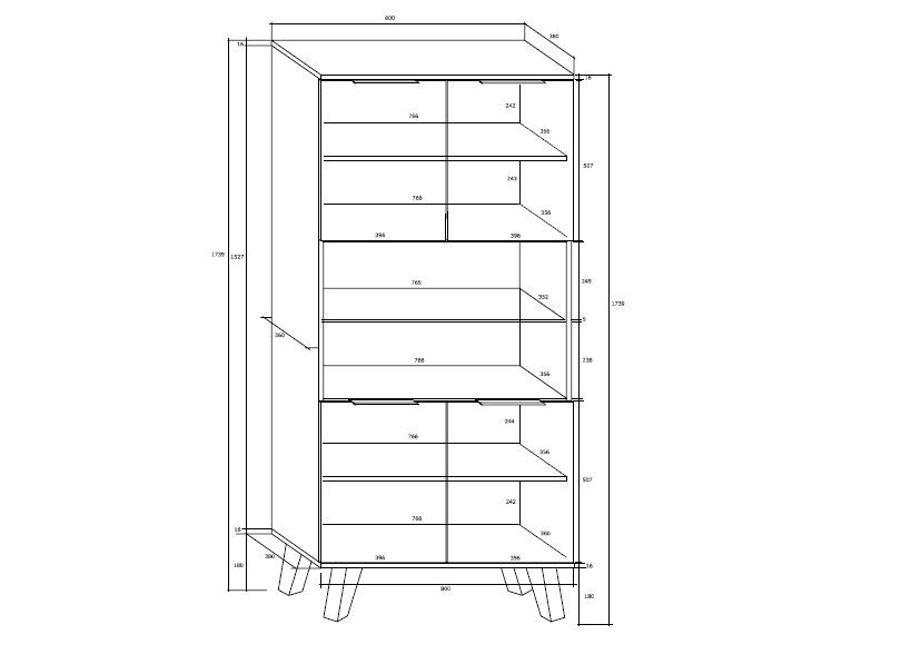 Riiul Sven 4D, must/valge hind ja info | Riiulid | kaup24.ee