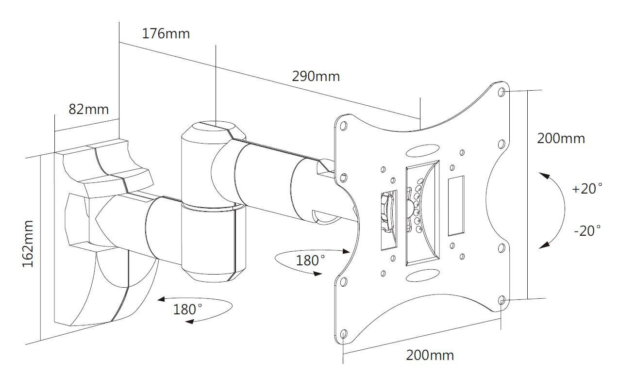 Mozi LCD 58- 107 цена и информация | Teleri seinakinnitused ja hoidjad | kaup24.ee