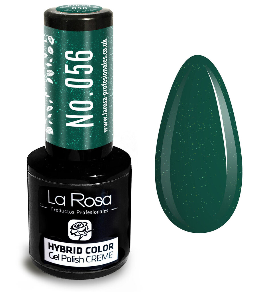 Hübriidlakk La Rosa 056 Emerald with gloss, 9 ml цена и информация | Küünelakid, küünetugevdajad | kaup24.ee
