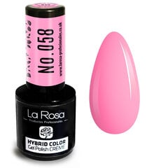 Hübriidlakk La Rosa 058 Baby Pink, 9 ml hind ja info | Küünelakid, küünetugevdajad | kaup24.ee