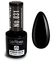 Hübriidlakk La Rosa 031 Black, 9 ml цена и информация | Лаки для ногтей, укрепители для ногтей | kaup24.ee