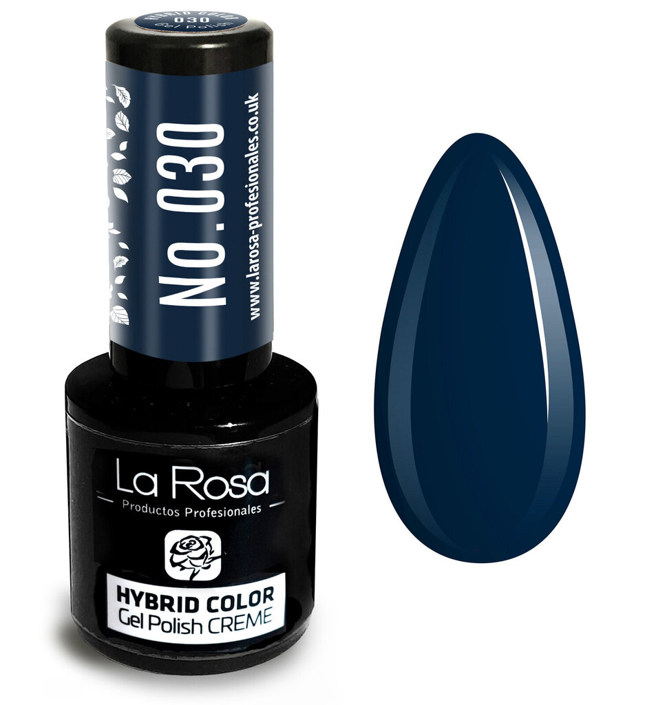 Hübriidlakk La Rosa 030 Prussian Blue, 9 ml hind ja info | Küünelakid, küünetugevdajad | kaup24.ee