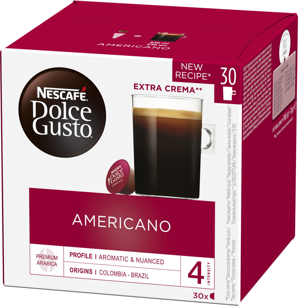 Dolce Gusto Americano kohvikapsel, 30 tk. 240 g цена и информация | Kohv, kakao | kaup24.ee