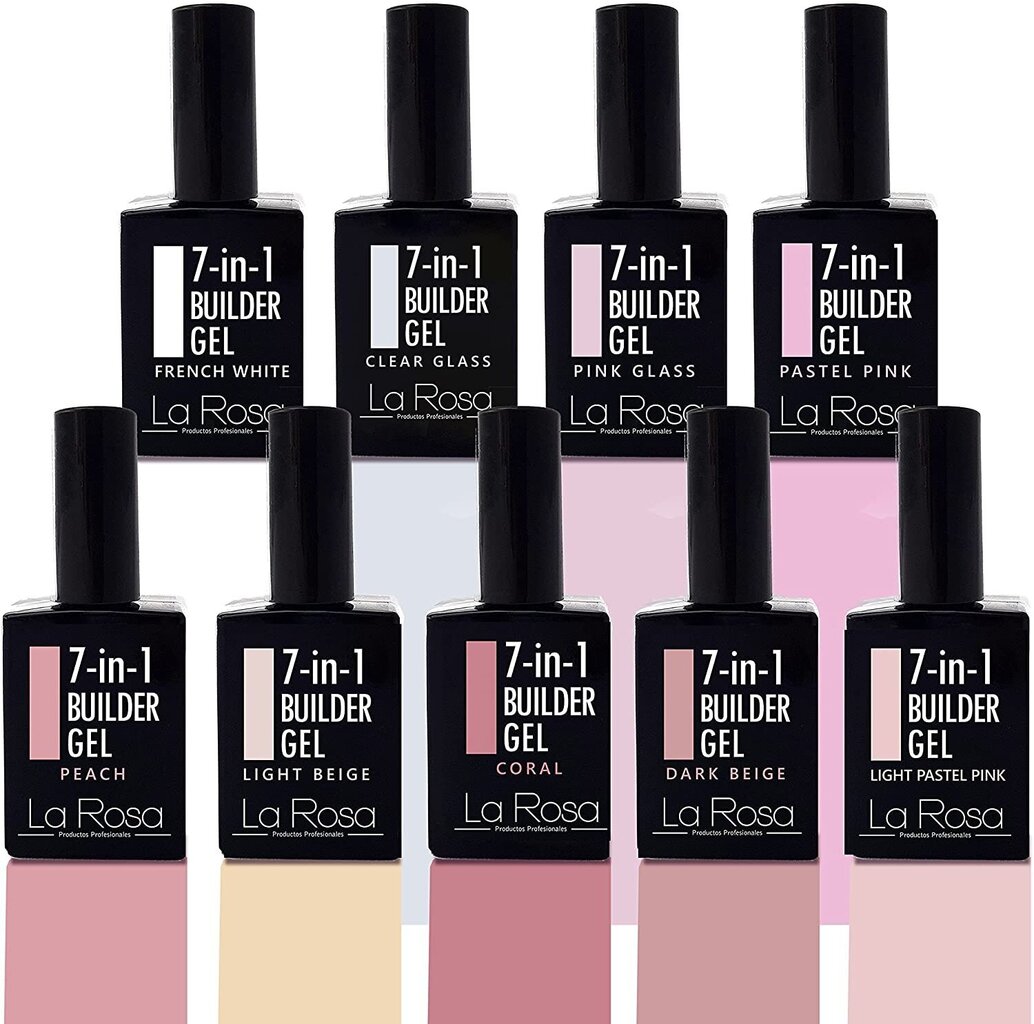 Hübriidlakk La Rosa 7 in1 Builder Gel Dark Beige UV/LED, 15 ml цена и информация | Küünelakid, küünetugevdajad | kaup24.ee