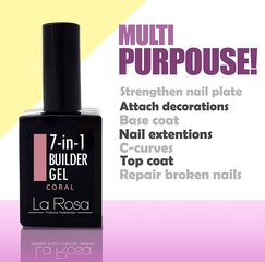 Hübriidlakk La Rosa 7 in1 Builder Gel Dark Beige UV/LED, 15 ml цена и информация | Лаки для ногтей, укрепители для ногтей | kaup24.ee