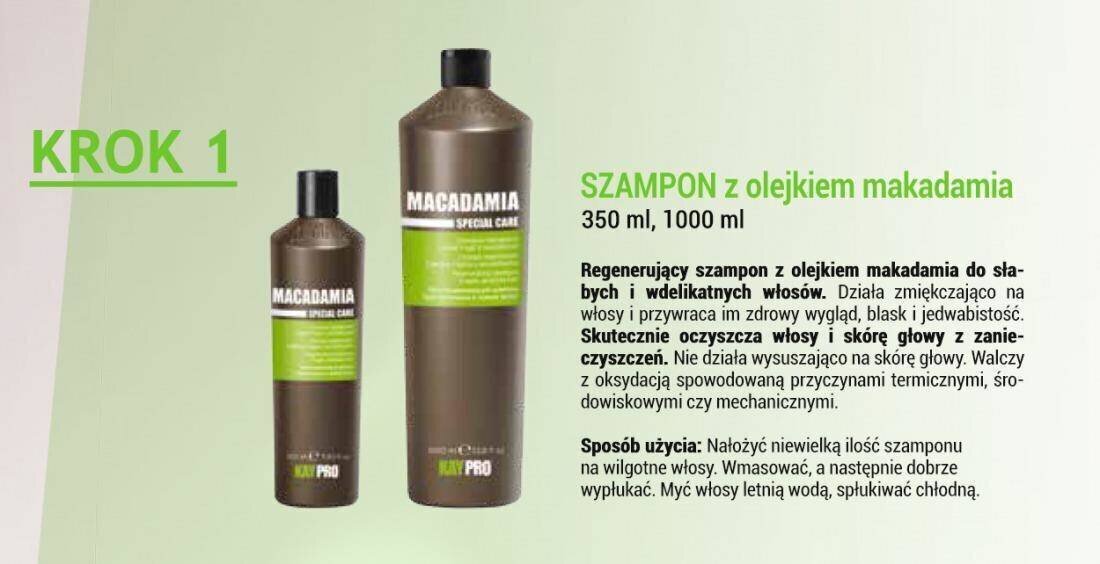 Taastav makadaamiaõliga šampoon kuivadele juustele KayPro, 350 ml цена и информация | Šampoonid | kaup24.ee