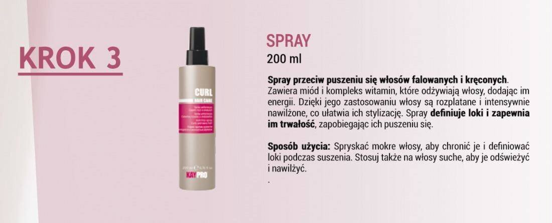 Sprei lokkis juustele KayPro AntiFrizz, 200 ml цена и информация | Maskid, õlid, seerumid | kaup24.ee