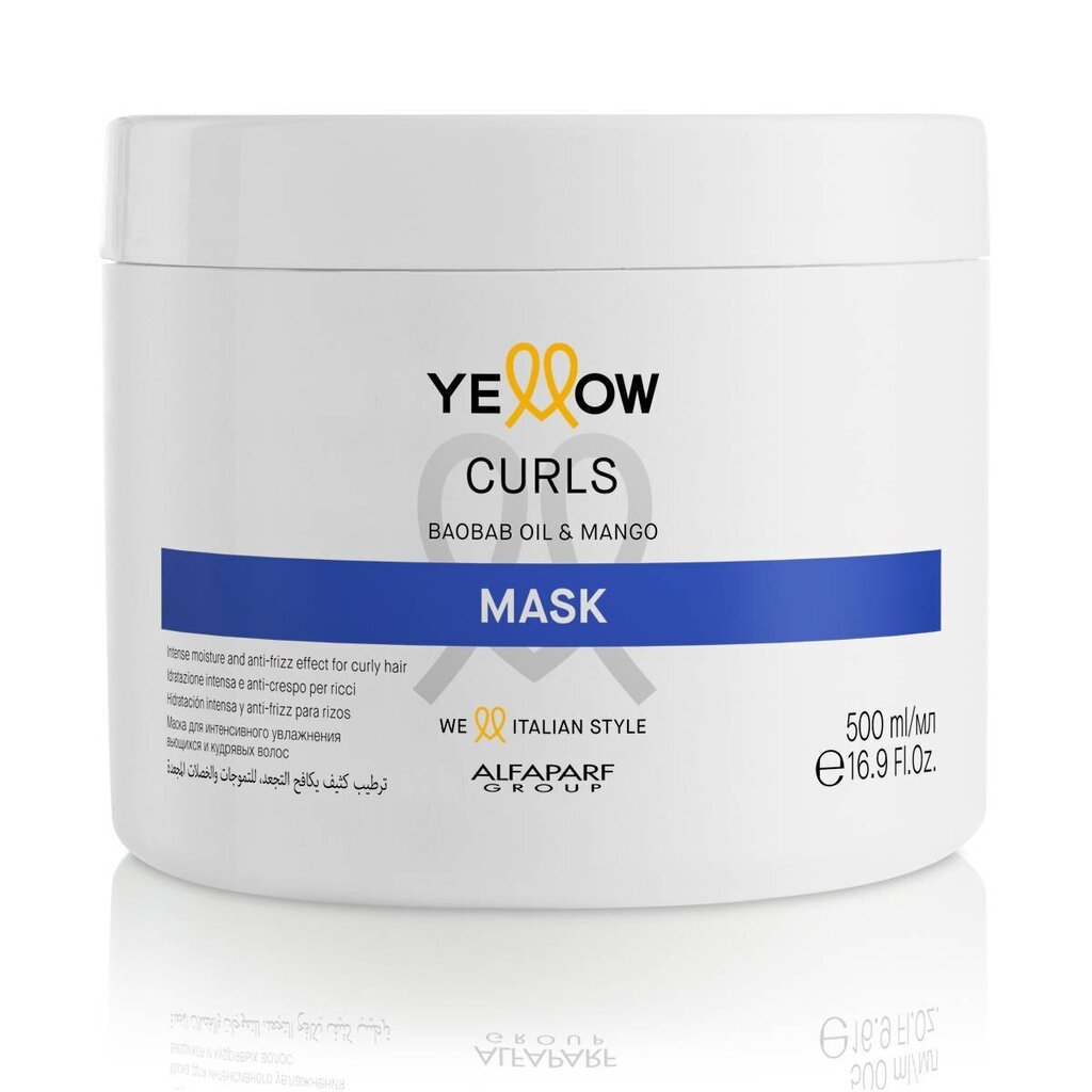 Mask lokkis juustele Yellow baobab oil & mango, 500ml hind ja info | Maskid, õlid, seerumid | kaup24.ee