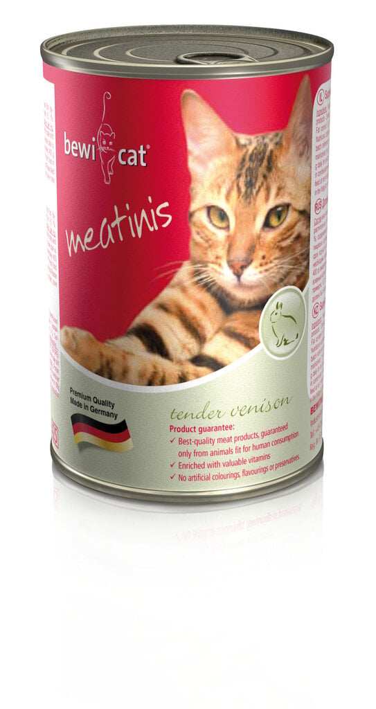 Bewi Cat Meatinis Venison kassikonservid hirvelihaga 400 g hind ja info | Konservid kassidele | kaup24.ee