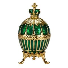 Ребристое яйцо-шкатулка в стиле Фаберже с императорской короной цена и информация | Другие подарки | kaup24.ee