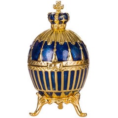 Ребристое яйцо-шкатулка в стиле Фаберже с императорской короной цена и информация | Другие подарки | kaup24.ee