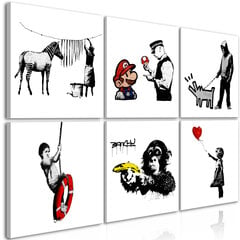 Seinapilt Banksy Style, 6-osaline цена и информация | Картины, живопись | kaup24.ee