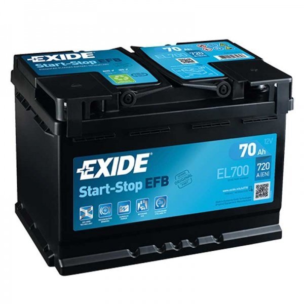 Aku EXIDE EL700 70 Ah 720 A EFB hind ja info | Akud | kaup24.ee