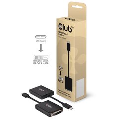 Club 3D, USB-C/DVI-D, 18 см цена и информация | Кабели и провода | kaup24.ee