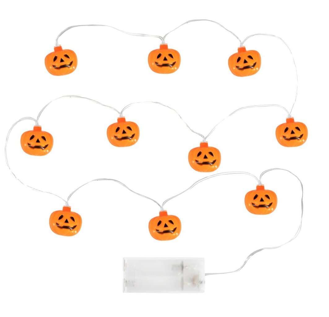 Halloweeni valguskett LED-tuled kõrvitsad, 2 meetrit цена и информация | Peokaunistused | kaup24.ee