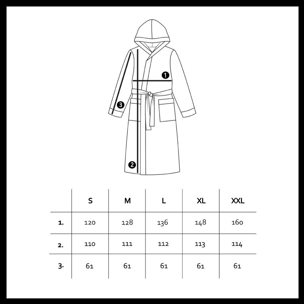 Unisex puuvillane hommikumantel, must hind ja info | Meeste hommikumantlid, pidžaamad | kaup24.ee