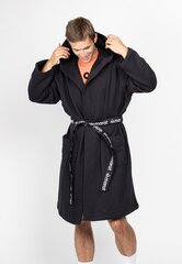Unisex puuvillane hommikumantel, must цена и информация | Мужские халаты, пижамы | kaup24.ee
