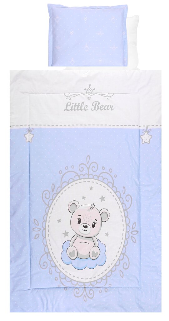 Laste voodipesukomplekt Lorelli Little Bear Blue, 100x150 cm, 4-osaline hind ja info | Beebide ja laste voodipesu | kaup24.ee