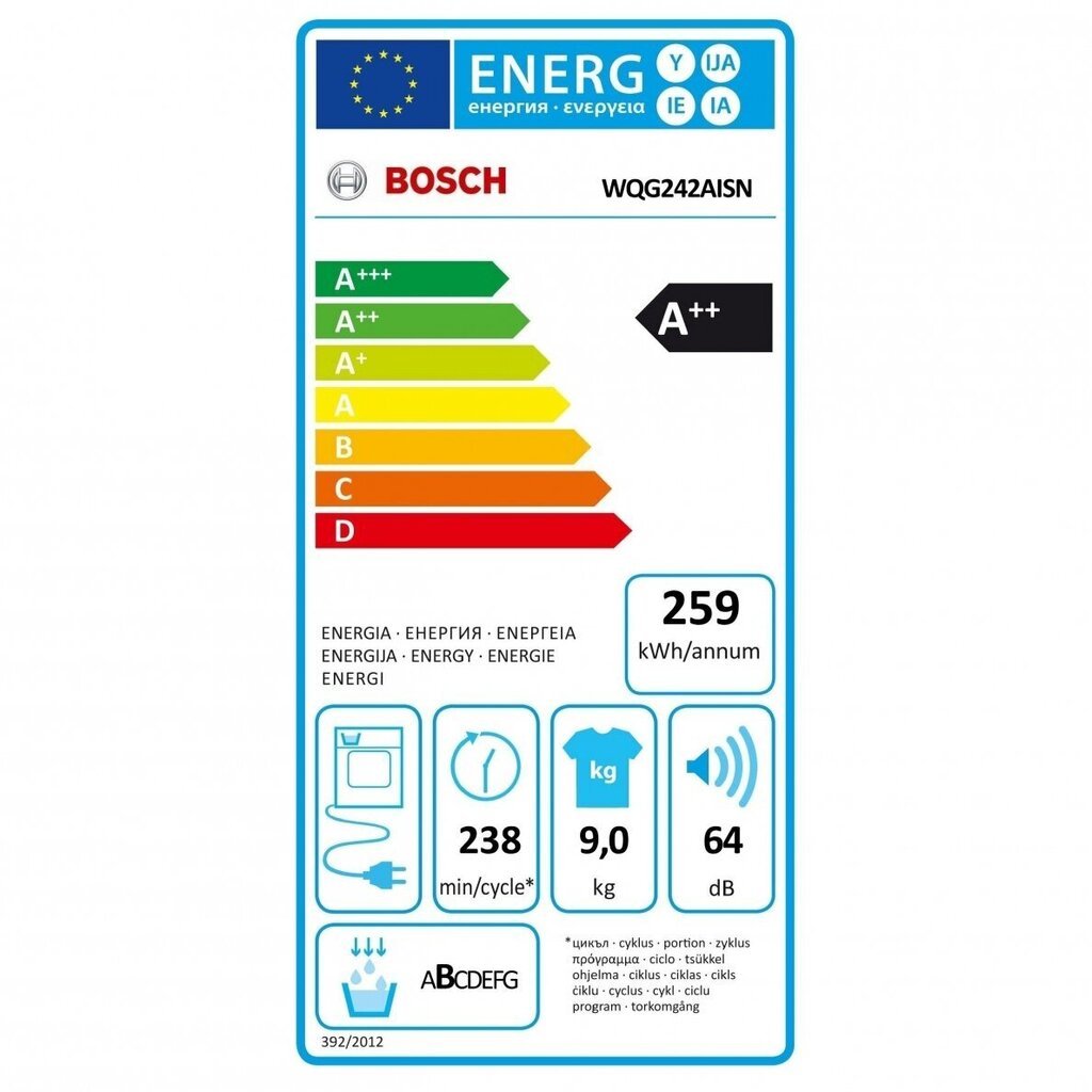 Bosch WQG242AISN цена и информация | Pesukuivatid | kaup24.ee