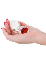 Анальная пробка Crystal Desires Red Heart, S, красная цена и информация | Анальные игрушки | kaup24.ee