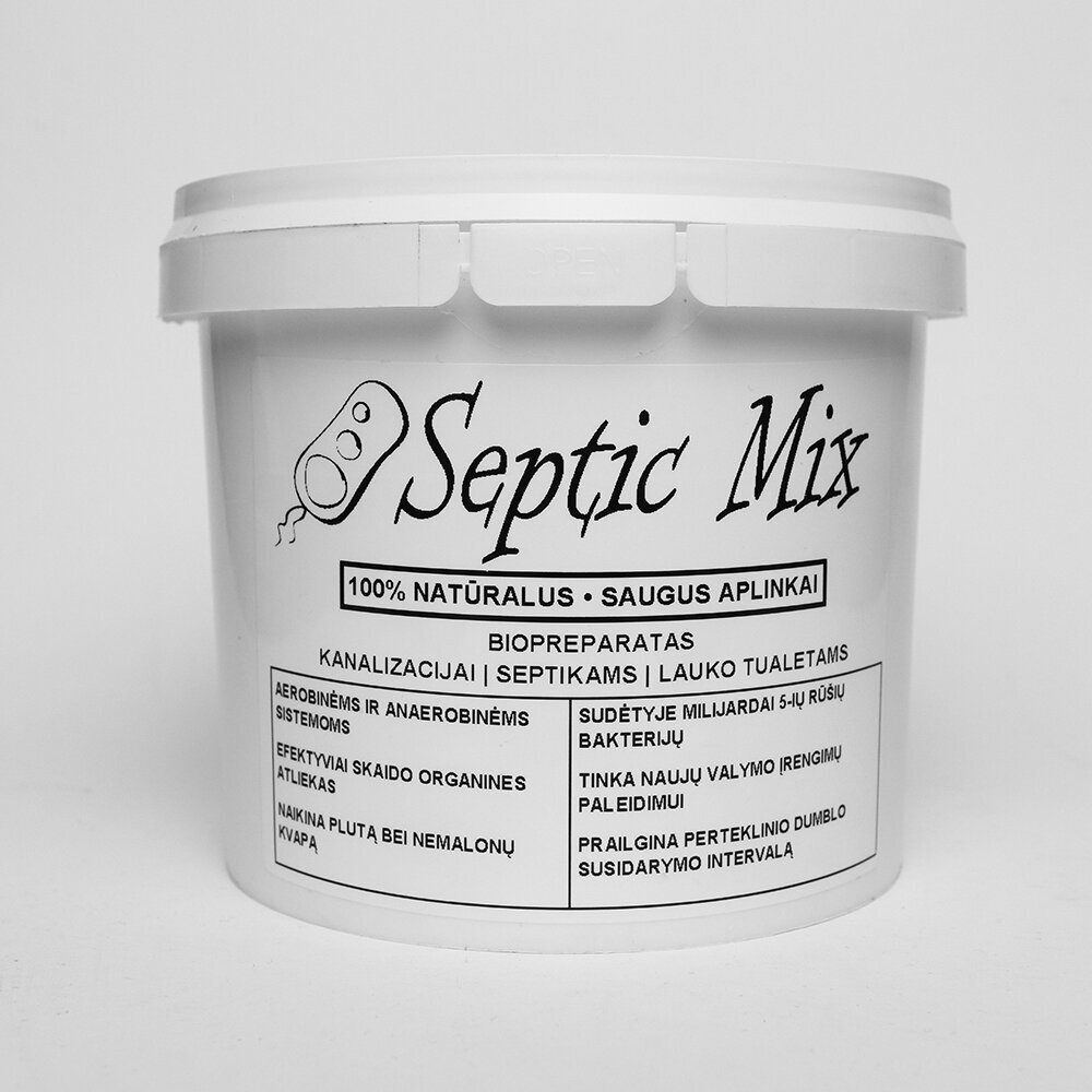 Bakterid kanalisatsiooni, puhastusseadmetele, välikäimlatele Septic Mix, 0,5 kg hind ja info | Mikroorganismid, bakterid | kaup24.ee