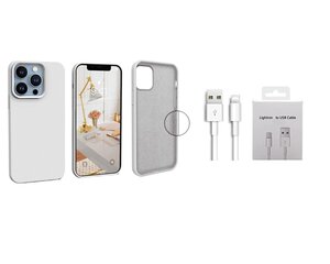 Jashinne Silicon case set 2in1: коричневый чехол IP15PM и USB-кабель Lightning. цена и информация | Чехлы для телефонов | kaup24.ee