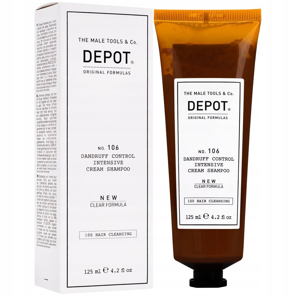 Kõõmavastane šampoon meestele Depot 00 Hair Cleansing No. 106 Clear Formula, 125 ml hind ja info | Šampoonid | kaup24.ee