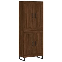 vidaXL kõrge kapp, pruun tamm, 69,5 x 34 x 180 cm, tehispuit цена и информация | Комоды | kaup24.ee